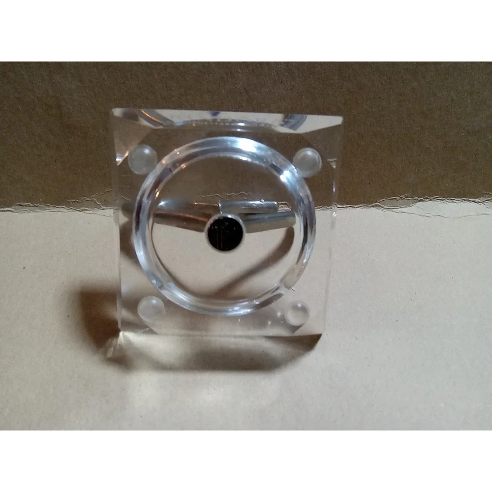 Pandora Etched Crystal & Silver Open Heart Charm‎ Ring Holder Jewelry Stand